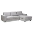 thumbnail image 1 of Baxton Studio Light Grey Fabric Upholstered Sectional Sofa with Right Facing Chaise, 1 of 8