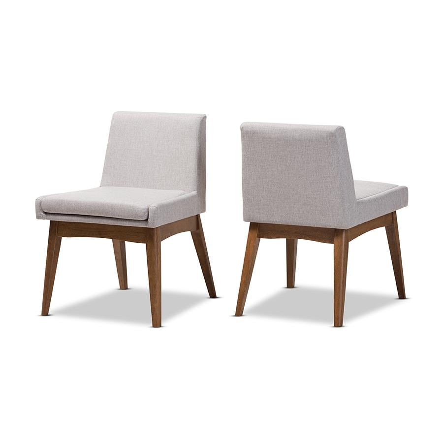 Baxton Studio Nexus Mid-Century Modern Walnut Wood Finishing Dark Fabric Dining Side Chair - Set of 2 Baxton Studio Nexus Mid-Century Modern Walnut Wood Finishing Dark Fabric Dining Side Chair - Set of 2