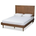 thumbnail image 1 of Baxton Studio Nicola Ash Walnut Finished Wood King Size Platform Bed, 1 of 11