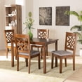 thumbnail image 1 of Baxton Studio Nicolette Modern and Contemporary Grey Fabric Upholstered and Walnut Brown Finished Wood 5-Piece Dining Set, 1 of 9
