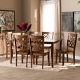 thumbnail image 1 of Baxton Studio Nicolette Modern and Contemporary Walnut Brown Finished Wood 7-Piece Dining Set, 1 of 9