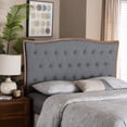 thumbnail image 1 of Baxton Studio Nikita Classic and Traditional Grey Fabric and Walnut Brown Finished Wood King Size Headboard, 1 of 8