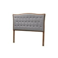 thumbnail image 1 of Baxton Studio Nikita Gray Fabric and Walnut Brown Wood King Size Headboard, 1 of 11