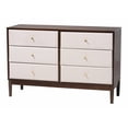 thumbnail image 1 of Baxton Studio Nikolai Beige Fabric and Wenge Brown Wood 6-Drawer Dresser, 1 of 6