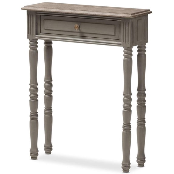 Baxton Studio Noemie Country Cottage Farmhouse Brown Finished 1-Drawer Console Table