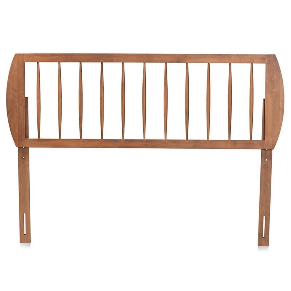 Norman Modern and Contemporary Transitional Ash Walnut Finished Wood Full Size Headboard