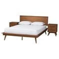 thumbnail image 1 of Baxton Studio Melora Brown Wood and Rattan Queen Size 3-Piece Bedroom Set, 1 of 12