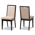 thumbnail image 1 of Baxton Studio Sand Fabric Upholstered and Dark Brown Finished Wood 2-Piece Dining Chair Set, 1 of 2