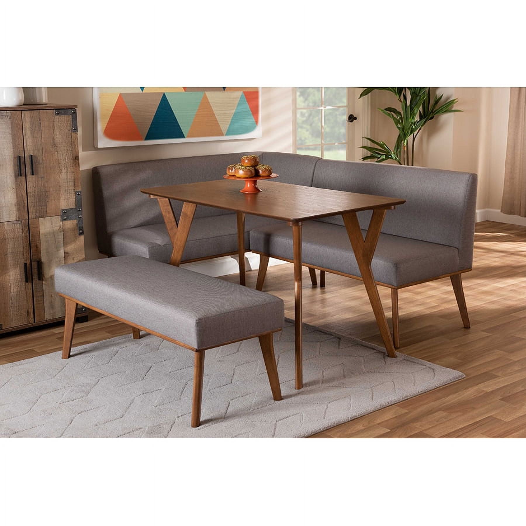 Baxton Studio Odessa MidCentury Modern Grey Fabric Upholstered and