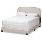 Baxton Studio Odette Full Size Curvaceous Standard Beds, Light Beige