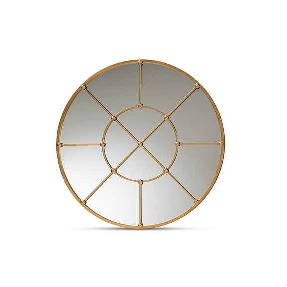 Baxton Studio Ohara Modern and Contemporary Gold Finished Metal Accent Wall Mirror