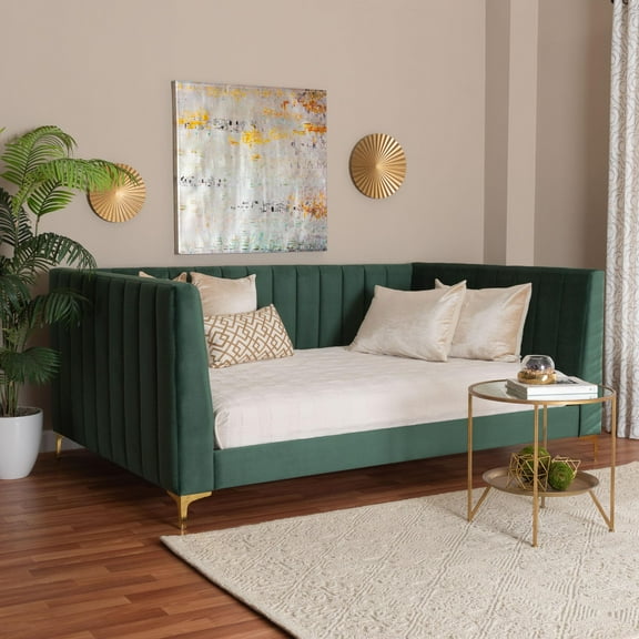 Baxton Studio Oksana Glamour Daybed, Full, Emerald Green