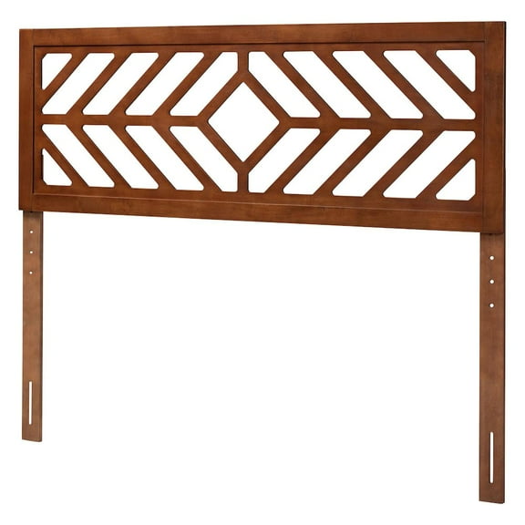 Baxton Studio Olsen Wood Headboard with Geometric Cutout Design Full
