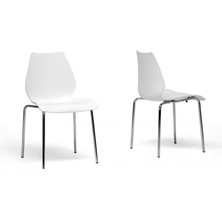 Baxton Studio Overlea White Plastic Modern Dining Chair - Set of 2 Baxton Studio Overlea White Plastic Modern Dining Chair - Set of 2