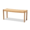 thumbnail image 1 of Baxton Studio Pacari Rustic Transitional Oak Brown Finished Wood and Hemp Accent Bench,Wholesale Interiors, 1 of 7