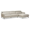 thumbnail image 1 of Baxton Studio Paige Modern and Contemporary Light Grey Leather Right Facing Chaise 2-Piece Sectional Sofa, 1 of 11