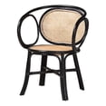 thumbnail image 1 of Baxton Studio Palesa Two-Tone Black and Brown Rattan Dining Chair, 1 of 10