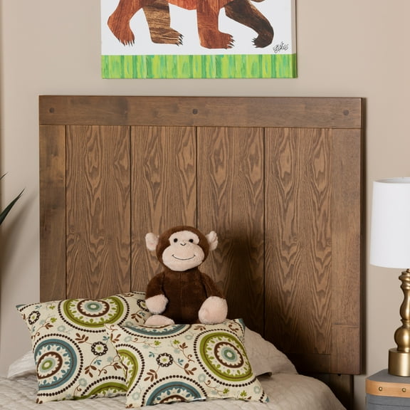 Baxton Studio Patwin Contemporary/Modern Slat Back Support Engineered Wood Headboard, Twin, Ash Walnut