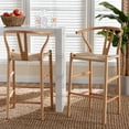 thumbnail image 1 of Baxton Studio Paxton Bar Stool, Beige and Oak Brown, Set of 2, 1 of 9