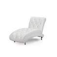 thumbnail image 1 of Baxton Studio Pease Contemporary White Faux Leather Upholstered Crystal Button Tufted Chaise Lounge, 1 of 5