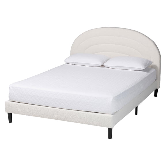 Baxton Studio Pelagia Boucle Upholstered Queen Size Platform Bed