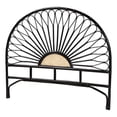 thumbnail image 1 of Baxton Studio Perenna Two-Tone Black and Brown Rattan King Standalone Headboard, 1 of 8