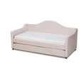thumbnail image 1 of Baxton Studio Perry Light Pink Velvet Button Tufted Twin Size Daybed with Trundle, 1 of 11