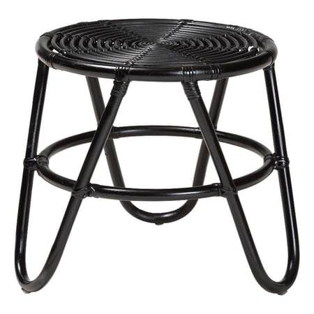 Wholesale Interiors Baxton Studio Pertessa Modern Bohemian Black Finished Rattan End Table