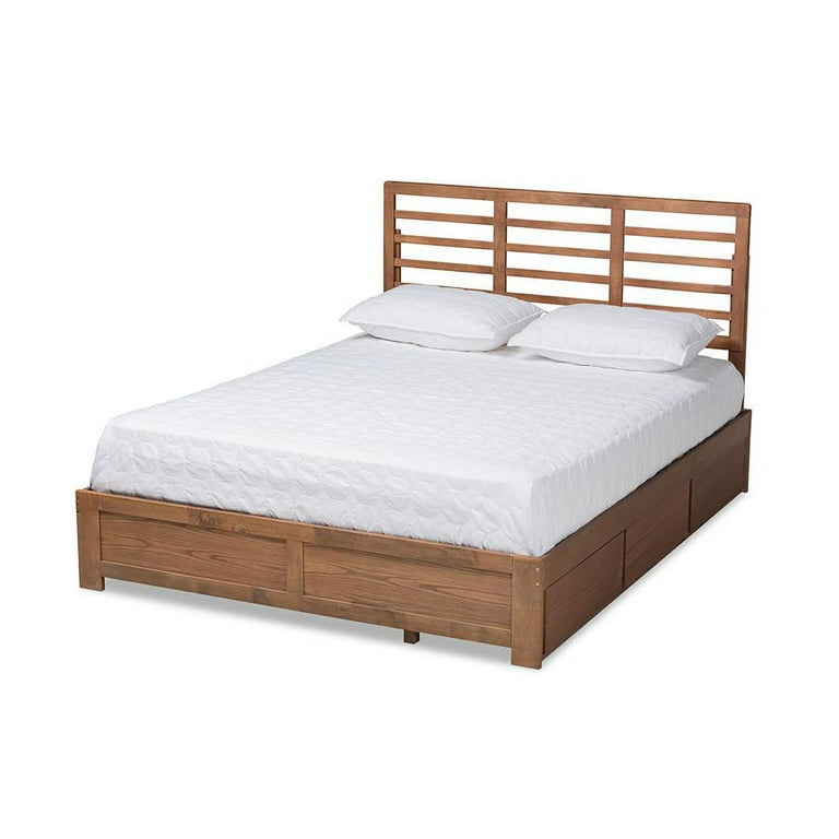 Baxton Studio Piera Modern and Contemporary Transitional Ash Walnut Brown Finished Wood Queen Size 3-Drawer Platform Storage Bed Baxton Studio Piera Modern and Contemporary Transitional Ash Walnut Brown Finished Wood Queen Size 3-Drawer Platform Storage Bed