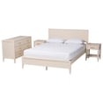 thumbnail image 1 of Baxton Studio Primrose Ivory Fluted Wood Queen Size 4-Piece Bedroom Set, 1 of 6