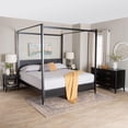 thumbnail image 1 of Baxton Studio Primrose Mid-Century Bedroom Set, King, Black, 1 of 13
