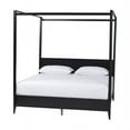 thumbnail image 1 of Baxton Studio Primrose Mid-Century Black Fluted Wood King Size Canopy Bed, 1 of 21