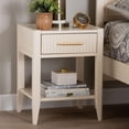 thumbnail image 1 of Baxton Studio Primrose Mid-Century Nightstand, 1-Drawer, Ivory, 1 of 9