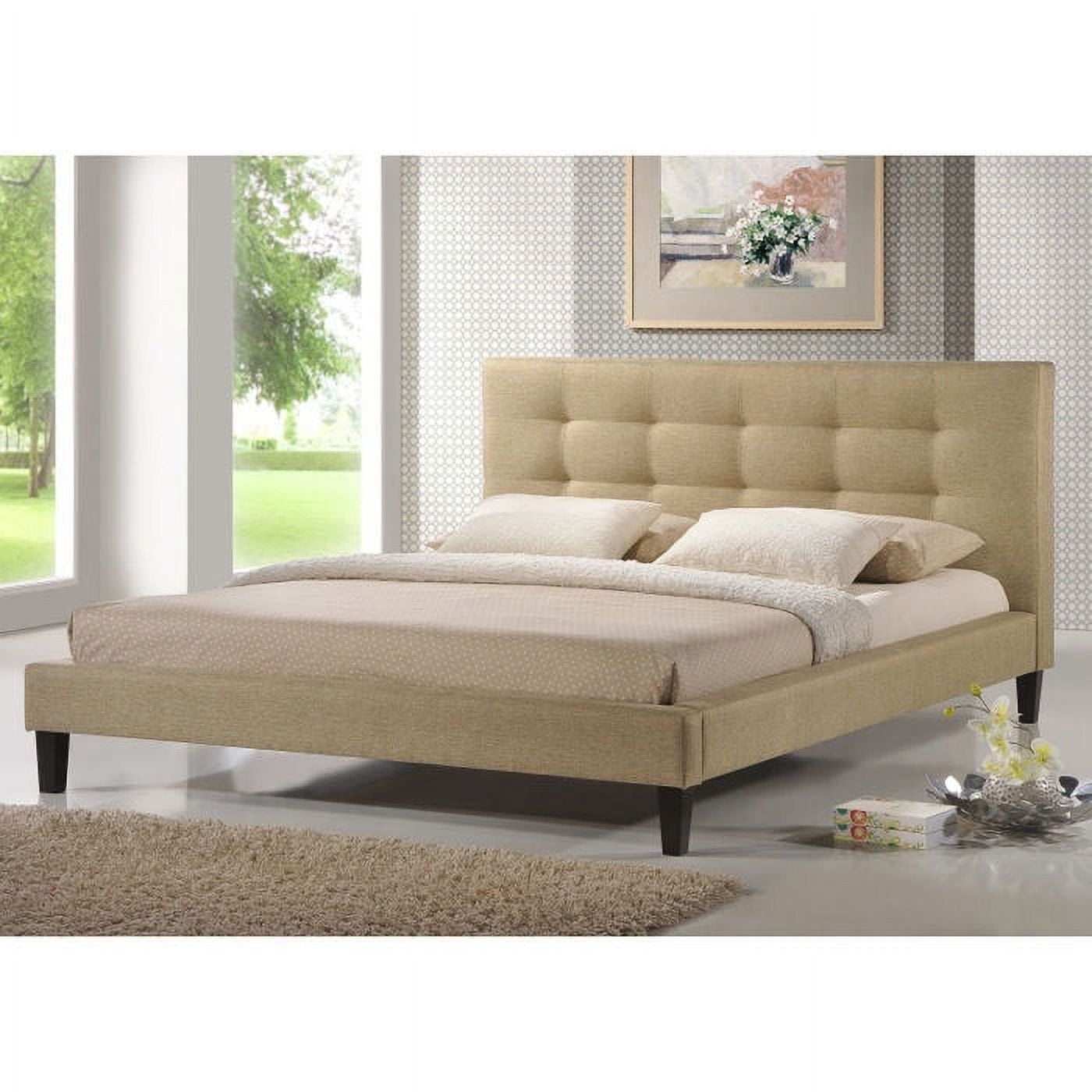 Baxton Studio Quincy Linen Platform Bed Walmart