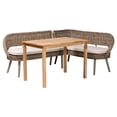 thumbnail image 1 of Baxton Studio Raisa Gray Seagrass Bench and Wood Table 3-Piece Dining Nook Set, 1 of 6
