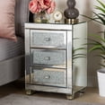 thumbnail image 1 of Baxton Studio Bronze Finished and Luxe Mirrored 3-Drawer Nightstand, 1 of 6