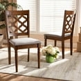 thumbnail image 1 of Baxton Studio Ramiro Modern and Contemporary Grey Fabric Upholstered and Walnut Brown Finished Wood 2-Piece Dining Chair Set, 1 of 8