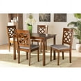 thumbnail image 1 of Baxton Studio Ramiro Modern and Contemporary Grey Fabric Upholstered and Walnut Brown Finished Wood 5-Piece Dining Set, 1 of 7