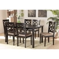 thumbnail image 1 of Baxton Studio Ramiro Modern and Contemporary Sand Fabric Upholstered and Dark Brown Finished Wood 7-Piece Dining Set, 1 of 7