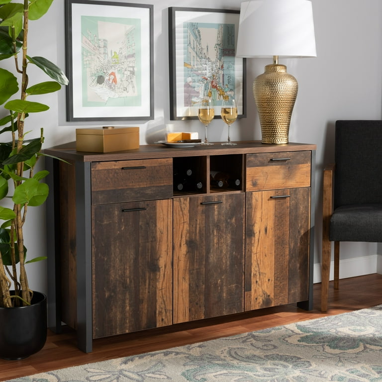 Baxton Studio Ranger Mid Century Modern Rustic Brown Finished Wood