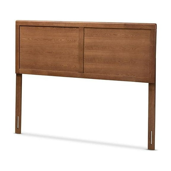 Baxton Studio Raya Mid-Century Modern Walnut Brown Finished Wood Full Size Headboard