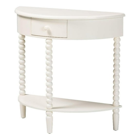 Baxton Studio Raynera Bobbin-Leg Demilune Console Table Half-Moon Accent Table