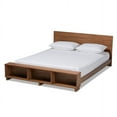 thumbnail image 1 of Baxton Studio Regina Ash Walnut Brown Finished Wood Full Size Wood Storage Bed, 1 of 6