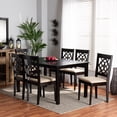 thumbnail image 1 of Baxton Studio Renaud Modern and Contemporary Sand Fabric Upholstered and Dark Brown Finished Wood 7-Piece Dining Set, 1 of 9