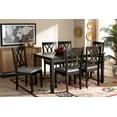 thumbnail image 1 of Baxton Studio Reneau Modern and Contemporary Grey Fabric Upholstered Espresso Brown Finished Wood 7-Piece Dining Set, 1 of 8