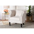 thumbnail image 1 of Baxton Studio Renessa Classic and Traditional Beige Velvet Fabric Upholstered and Dark Brown Finished Wood Armchair, 1 of 7
