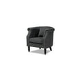 thumbnail image 1 of Baxton Studio Renessa Grey Velvet and Dark Brown Finished Wood Armchair, 1 of 7