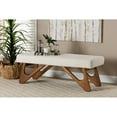 thumbnail image 1 of Baxton Studio Rika Japandi Cream Boucle Fabric and Walnut Brown Finished Wood Bench, 1 of 6