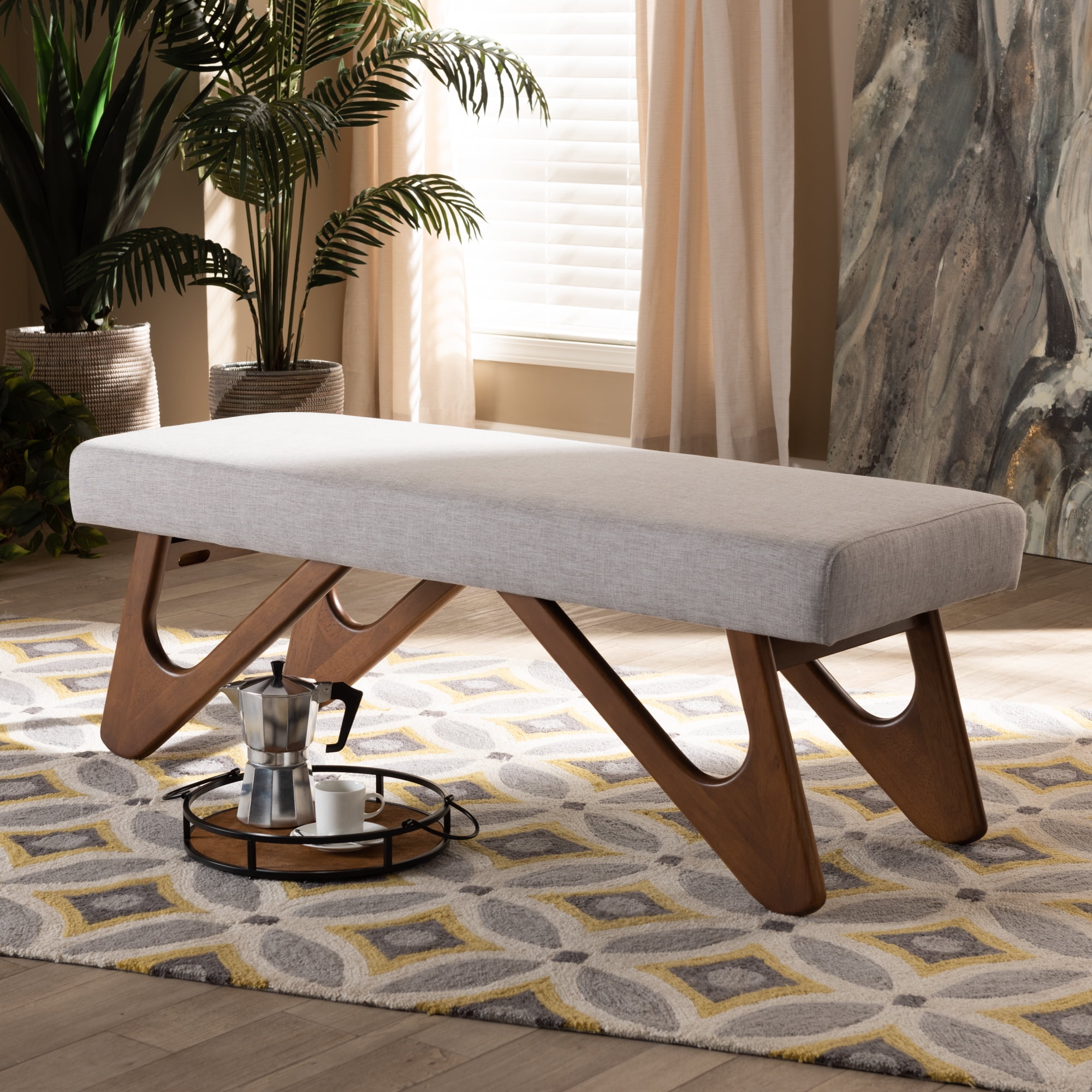 Baxton Studio Rika Mid-Century Modern Grayish Beige Fabric
