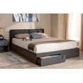 thumbnail image 1 of Baxton Studio Rikke Modern and Contemporary Two-Tone Gray and Walnut Finished Wood Queen Size Platform Storage Bed with Gray Fabric Upholstered Headboard, 1 of 20